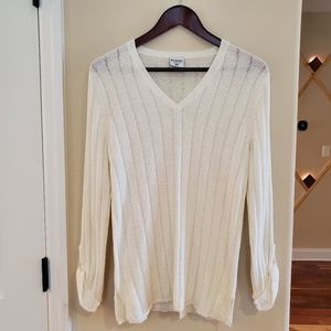 Columbia Sportwear Womens Knit Pullover Long Sleeve Sweater White Medium